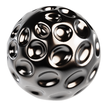 Abstract Metallic Sphere  3D Icon