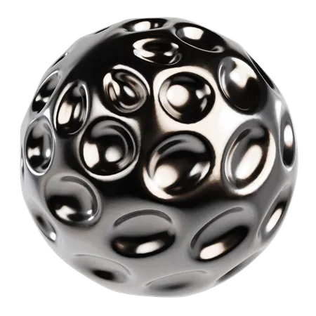 Abstract Metallic Sphere  3D Icon