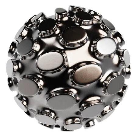 Abstract Metallic Sphere  3D Icon