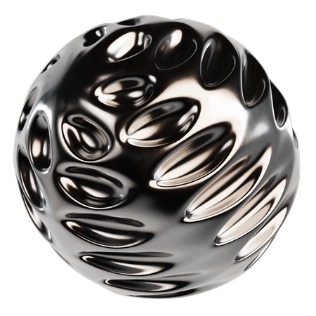 Abstract Metallic Sphere  3D Icon