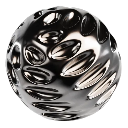 Abstract Metallic Sphere  3D Icon