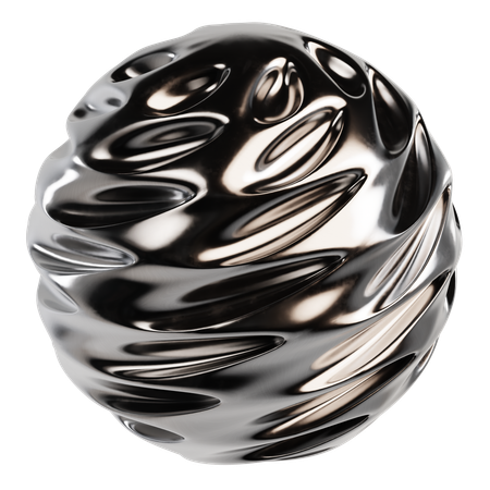 Abstract Metallic Sphere  3D Icon