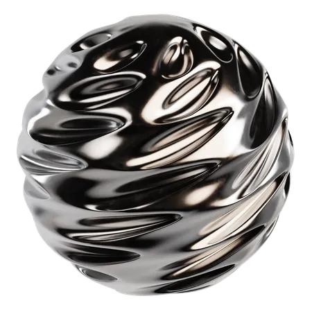 Abstract Metallic Sphere  3D Icon