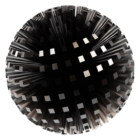 Abstract Metallic Sphere  3D Icon