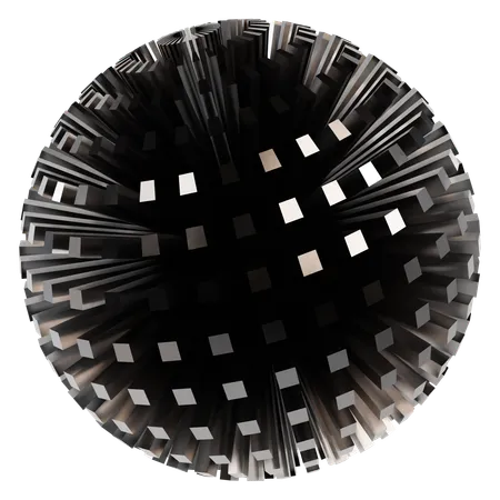 Abstract Metallic Sphere  3D Icon