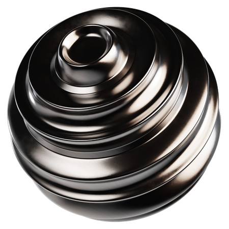 Abstract Metallic Sphere  3D Icon