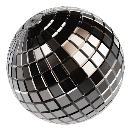 Abstract Metallic Sphere  3D Icon