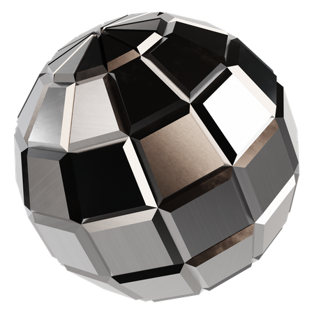 Abstract Metallic Sphere  3D Icon