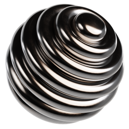 Abstract Metallic Sphere  3D Icon