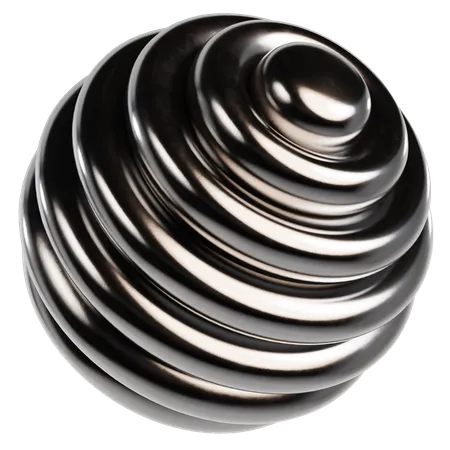 Abstract Metallic Sphere  3D Icon