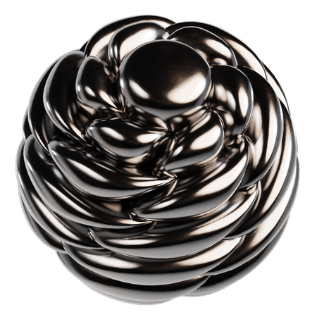 Abstract Metallic Sphere  3D Icon