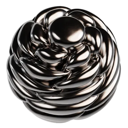 Abstract Metallic Sphere  3D Icon