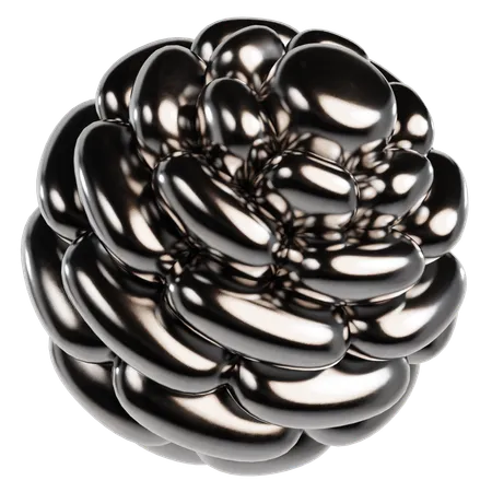 Abstract Metallic Sphere  3D Icon