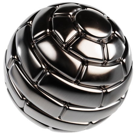 Abstract Metallic Sphere  3D Icon