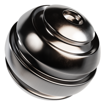 Abstract Metallic Sphere  3D Icon