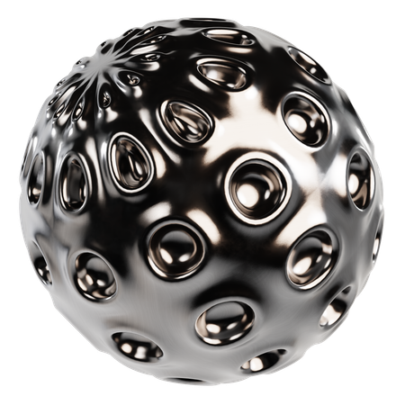 Abstract Metallic Sphere  3D Icon