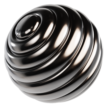 Abstract Metallic Sphere  3D Icon