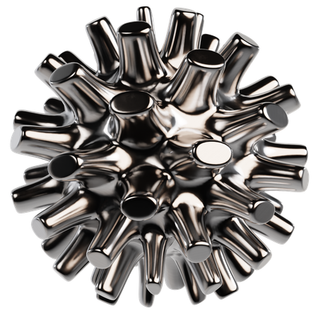 Abstract Metallic Sphere  3D Icon