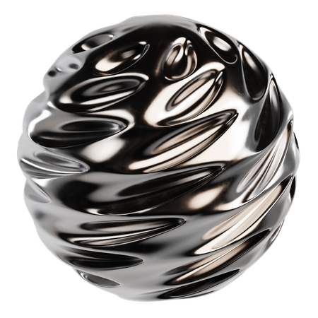 Abstract Metallic Sphere  3D Icon