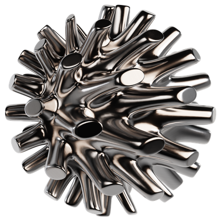 Abstract Metallic Sphere  3D Icon