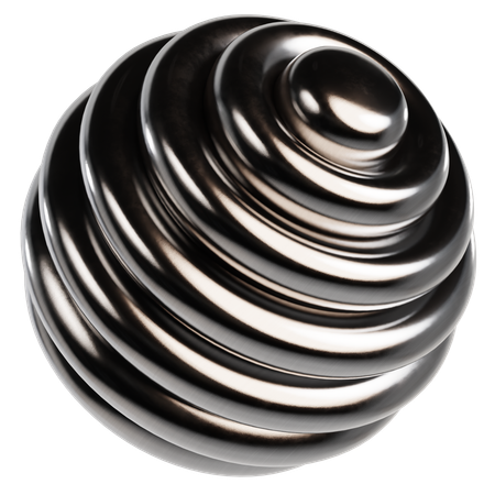 Abstract Metallic Sphere  3D Icon