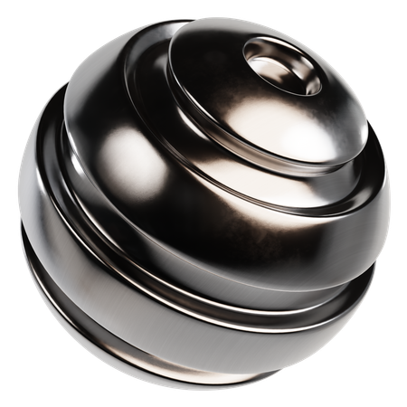 Abstract Metallic Sphere  3D Icon