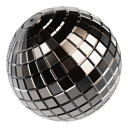Abstract Metallic Sphere  3D Icon