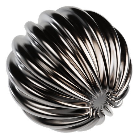 Abstract Metallic Sphere  3D Icon