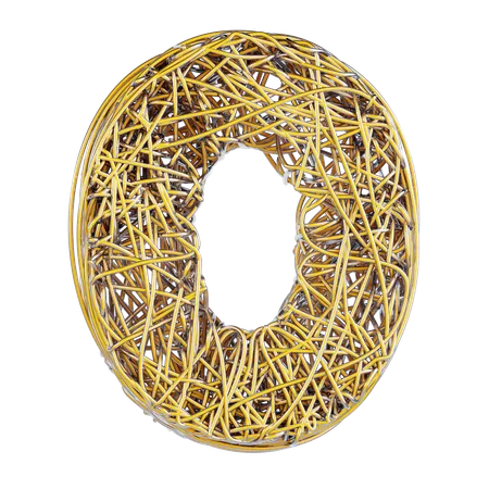 Abstract Number Zero  3D Icon