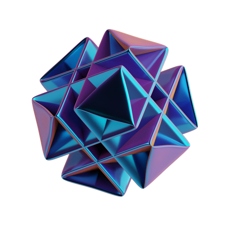 Abstract Origami Cube  3D Icon