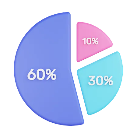 Abstract Pie chart  3D Illustration