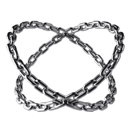 Abstract Shape Of Chrome Chain  3D Icon