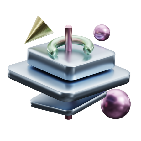 Abstract Stacked Surface  3D Icon