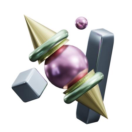 Abstract Thorus and Cone  3D Icon