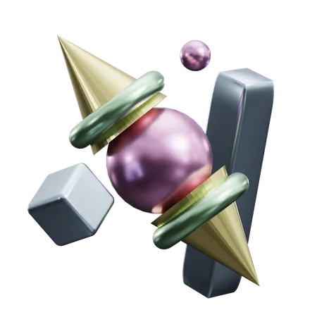 Abstract Thorus and Cone  3D Icon