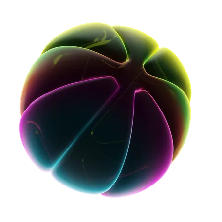 Boule abstraite néon abstrait  3D Icon