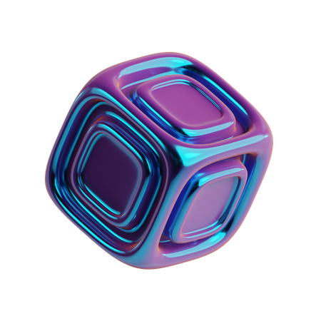 Cercle de cube abstrait  3D Icon