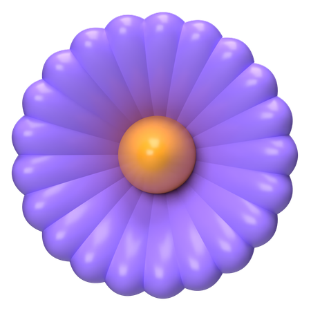 Fleur abstraite douce lavande marguerite  3D Icon