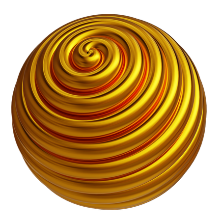 Spirale ronde abstraite en or  3D Icon