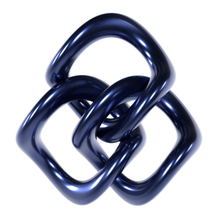 Abstrakte blaue Chromform  3D Icon