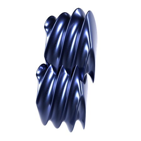 Abstrakte blaue Chromform  3D Icon