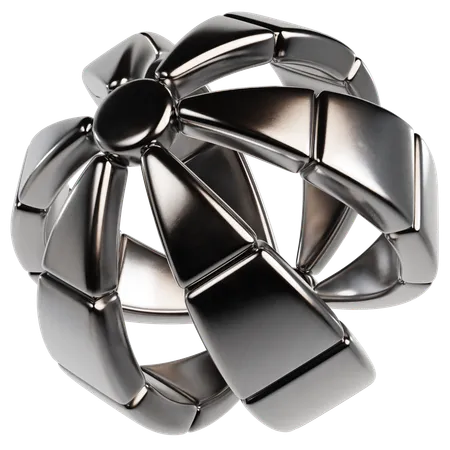 Abstrakte metallische Kugel  3D Icon