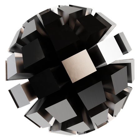 Abstrakte metallische Kugel  3D Icon