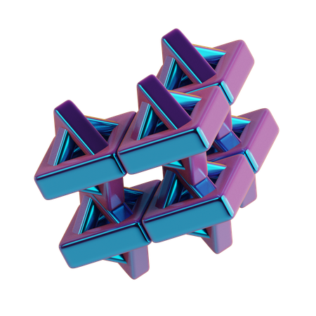 Abstrakter scharfer Würfel  3D Icon