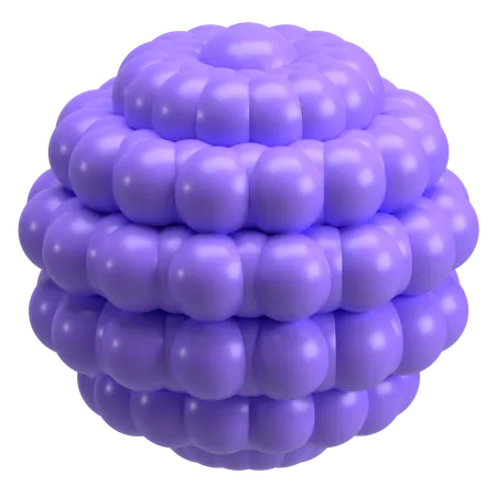 Abstrakte Blume geschwollen Beere Ball  3D Icon