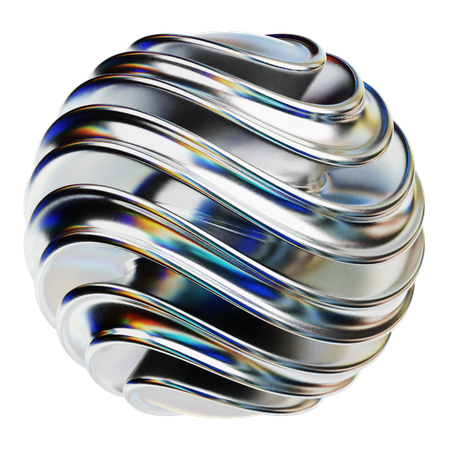 Abstrakte Formen aus Chrom  3D Icon