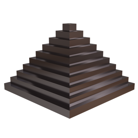 Abstrakte Metallpyramide  3D Icon