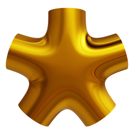 Forma abstrata de dedo de ouro  3D Icon