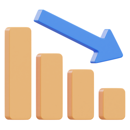 Abwärtsdiagramm  3D Icon