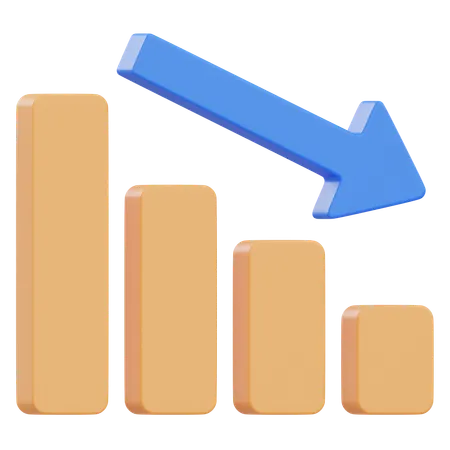 Abwärtsdiagramm  3D Icon